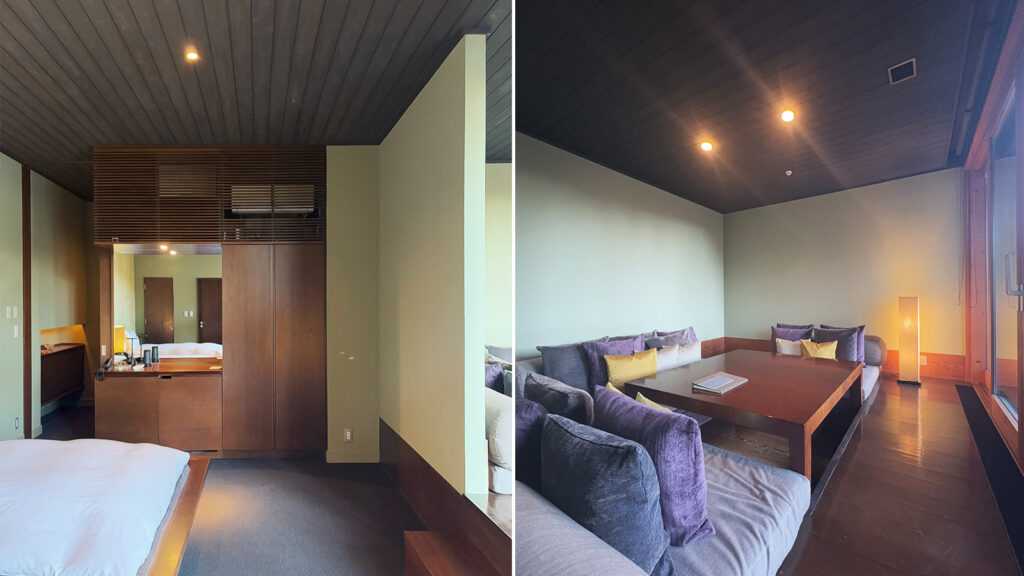 山路地の部屋 内観。奥の部屋は掘りごたつのようになっていた
